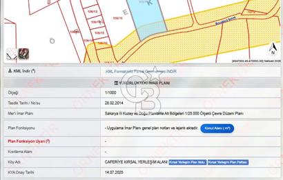 CB ENVOY SAKARYA KOCAALİ CAFERİYE 6976,56 M² ARSA-TARLA