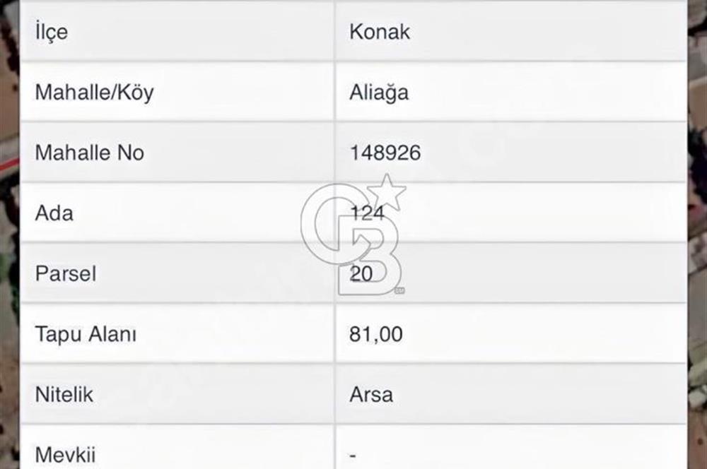 KONAK KATLI OTOPARK ARKASI İMARLI ARSA