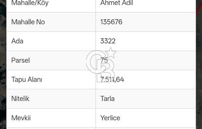AKYURT / AHMET ADİL MAH'DE KÖK TAPU UYGUN FİYAT SATILIK TARLA