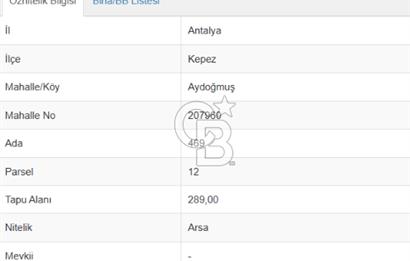 KEPEZ AYDOĞMUŞ' TA SATILIK ARSA
