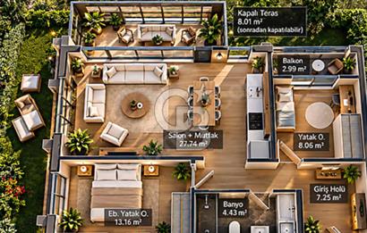 SUADİYE'DE BAHÇE KULLANIMLI 2+1 90m² SATILIK DAİRE